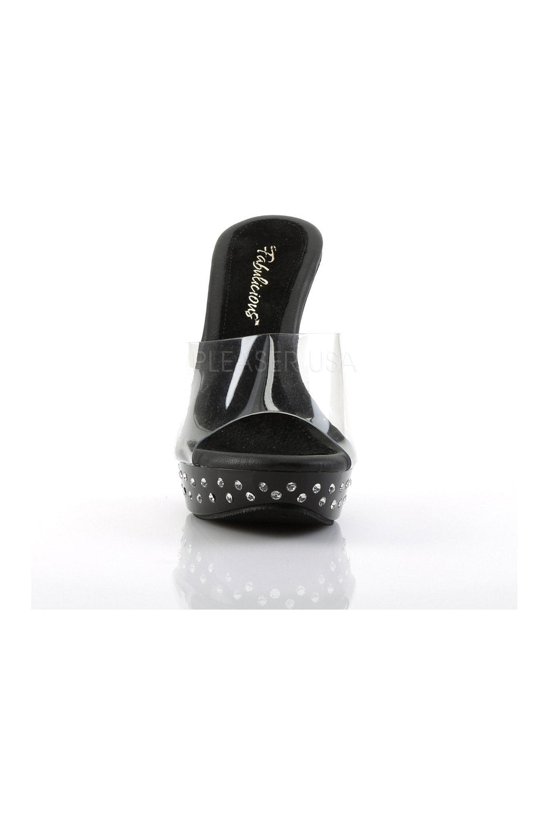 COCKTAIL-501SDT Platform Slide | Black Vinyl-Fabulicious-Slides-SEXYSHOES.COM