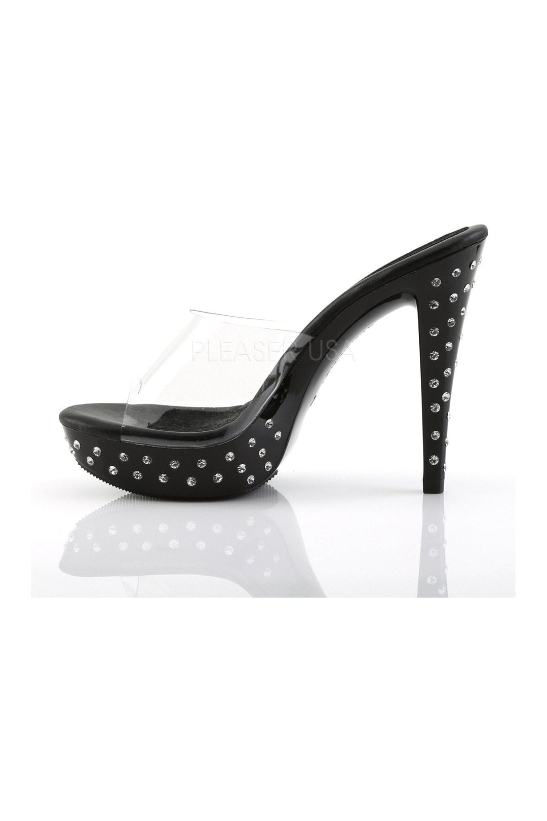 COCKTAIL-501SDT Platform Slide | Black Vinyl-Fabulicious-Slides-SEXYSHOES.COM