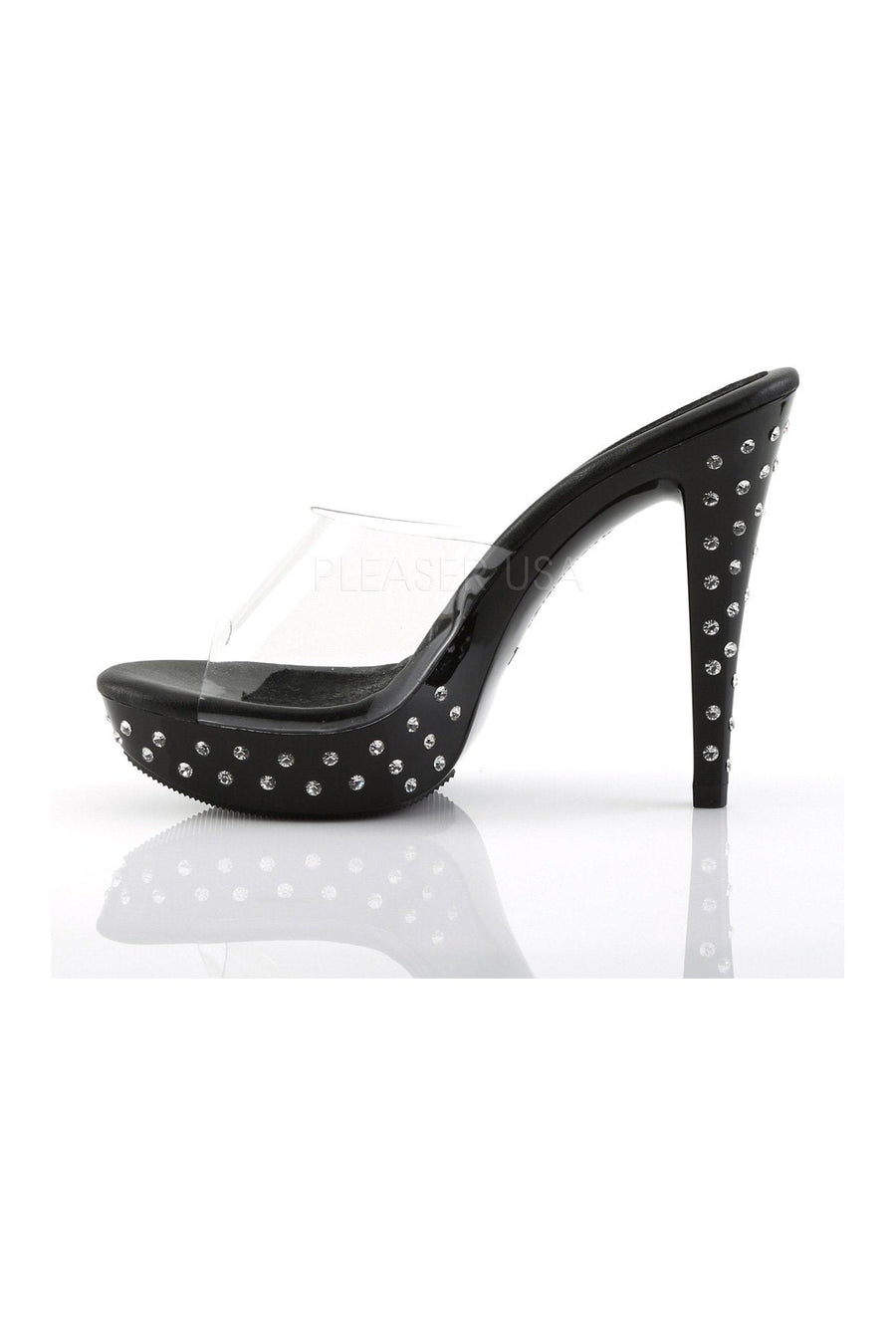 Fabulicious COCKTAIL-501SDT Platform Slide in Black Vinyl