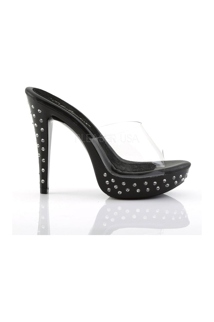 COCKTAIL-501SDT Platform Slide | Black Vinyl-Fabulicious-Slides-SEXYSHOES.COM