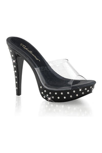 Fabulicious COCKTAIL-501SDT Platform Slide in Black Vinyl from SexyShoes.com