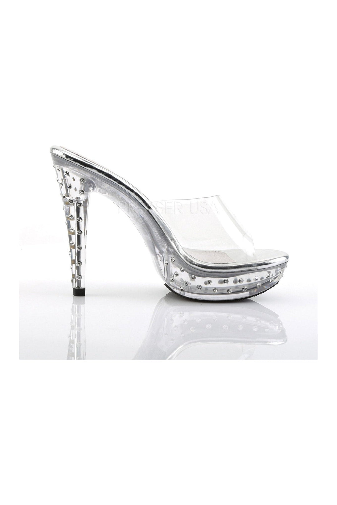 Fabulicious COCKTAIL-501SDT Platform Slide in Clear Vinyl