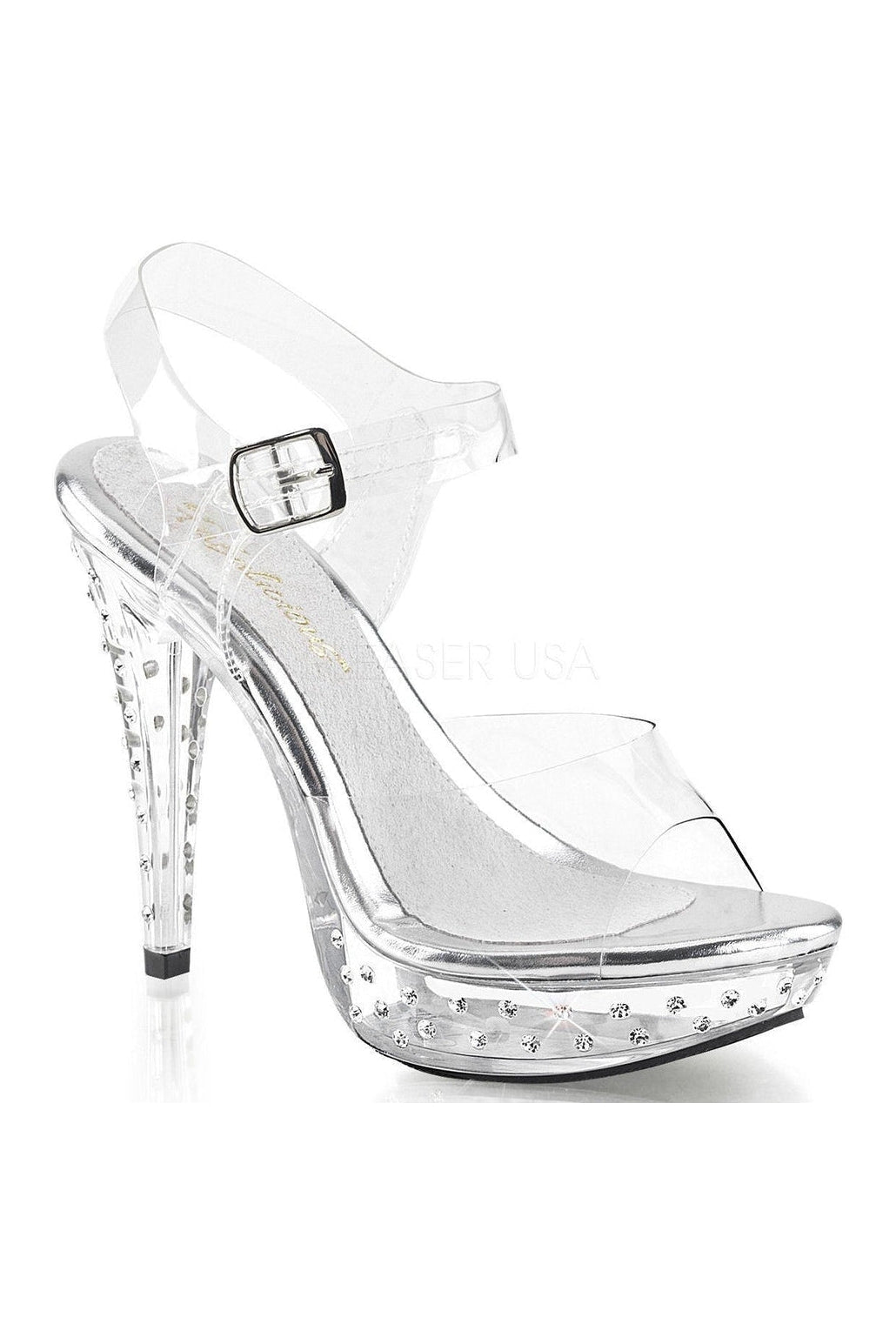 Fabulicious COCKTAIL-508SDT Platform in Clear Vinyl from SexyShoes.com