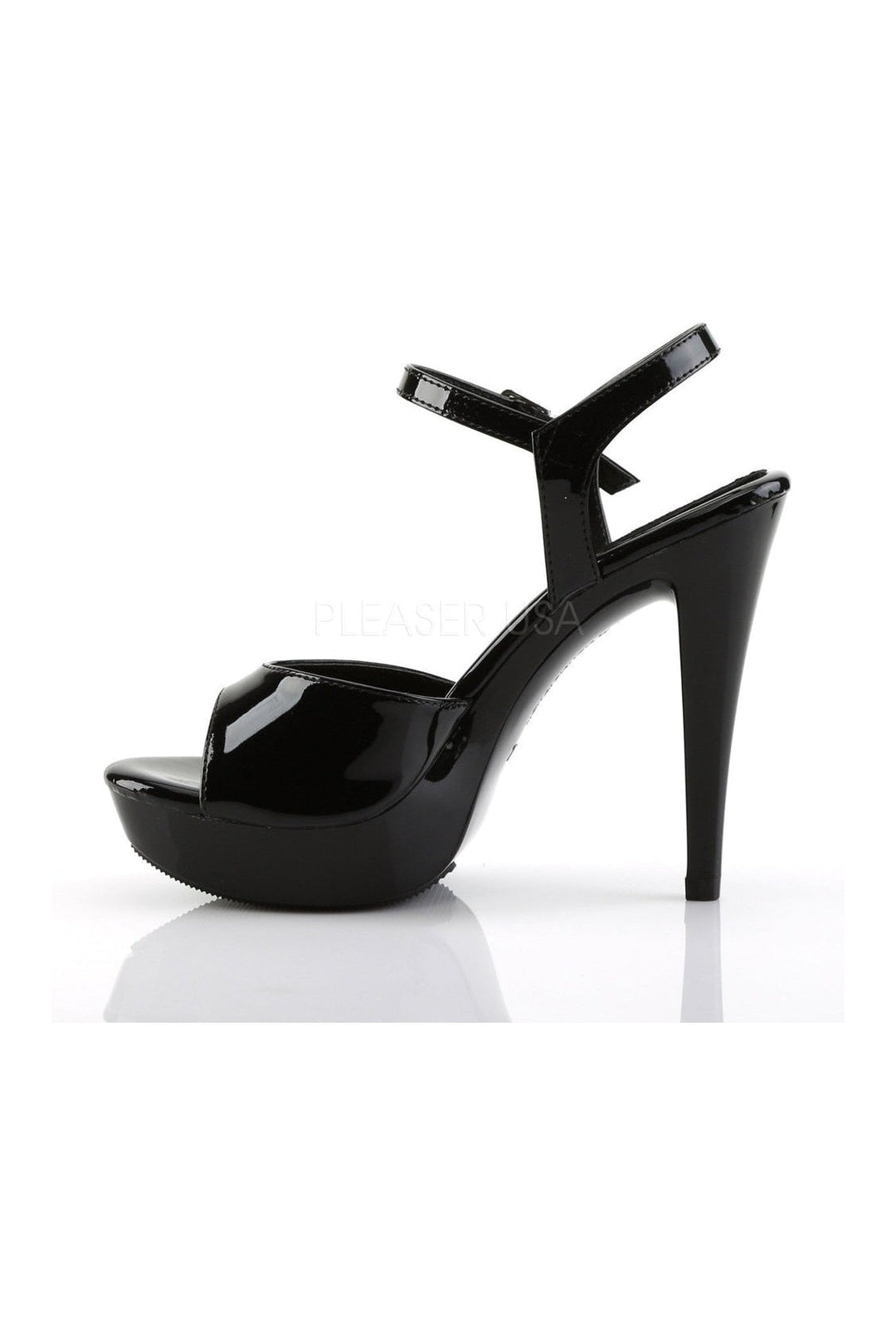 Fabulicious COCKTAIL-509 Platform Sandal in Black Patent