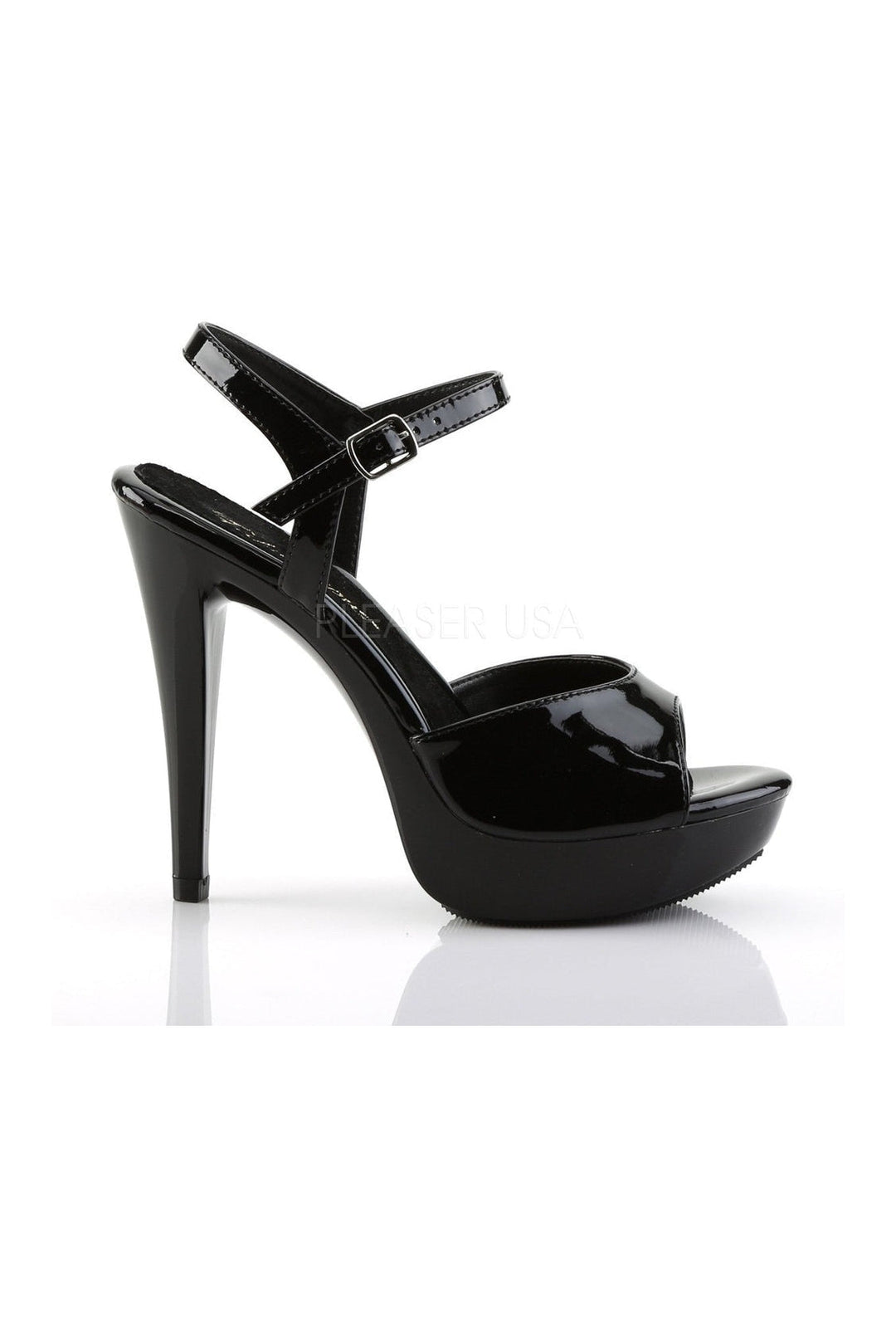Fabulicious COCKTAIL-509 Platform Sandal in Black Patent