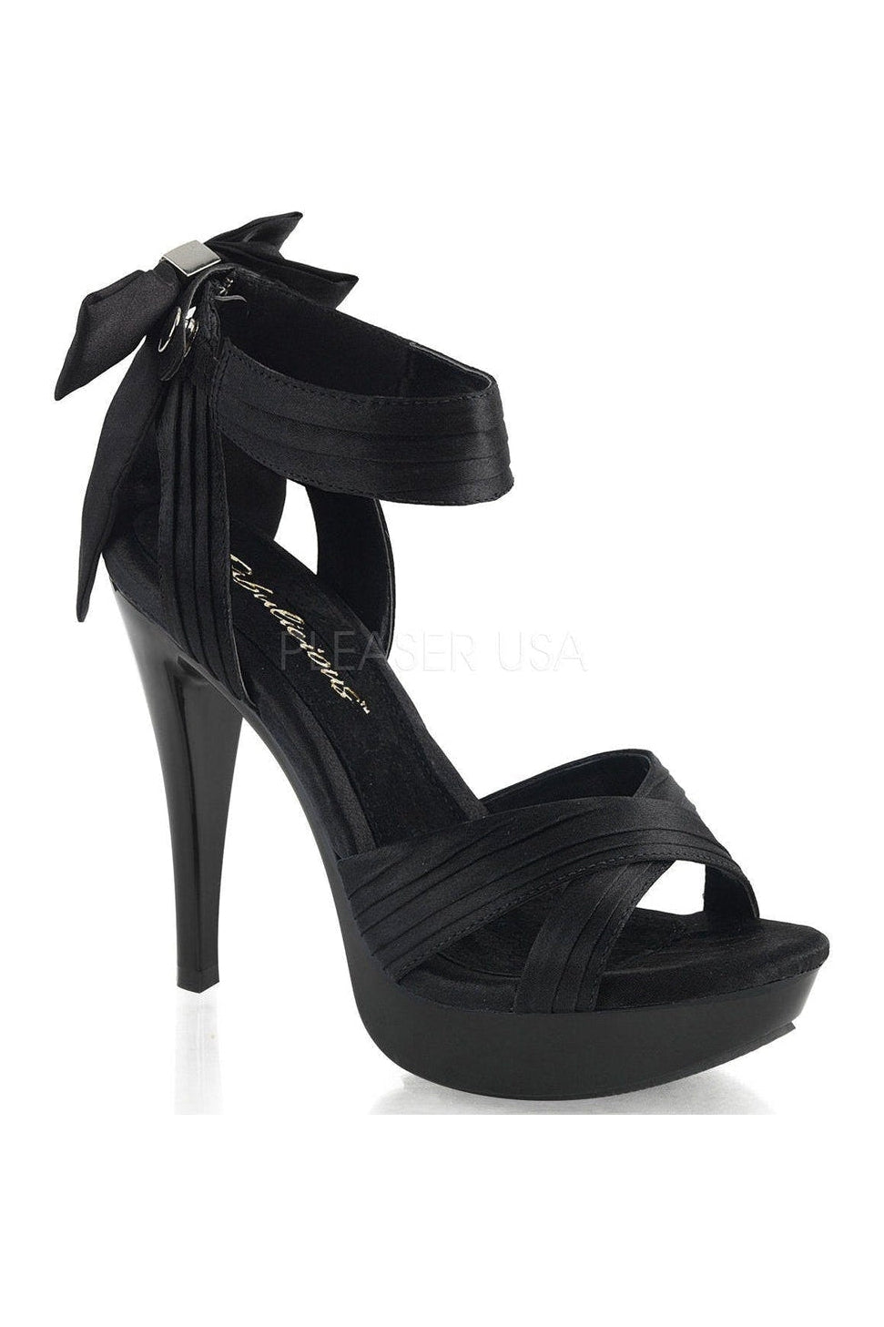 Fabulicious COCKTAIL-568 Sandal in Black Fabric from SexyShoes.com