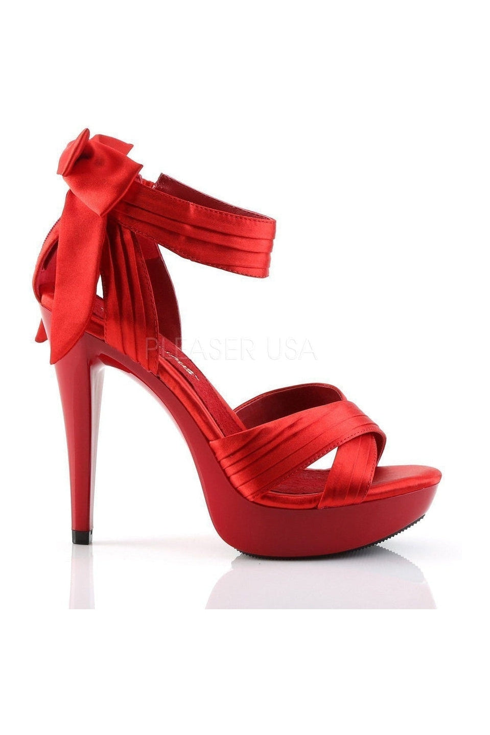 Fabulicious COCKTAIL-568 Sandal in Red Fabric