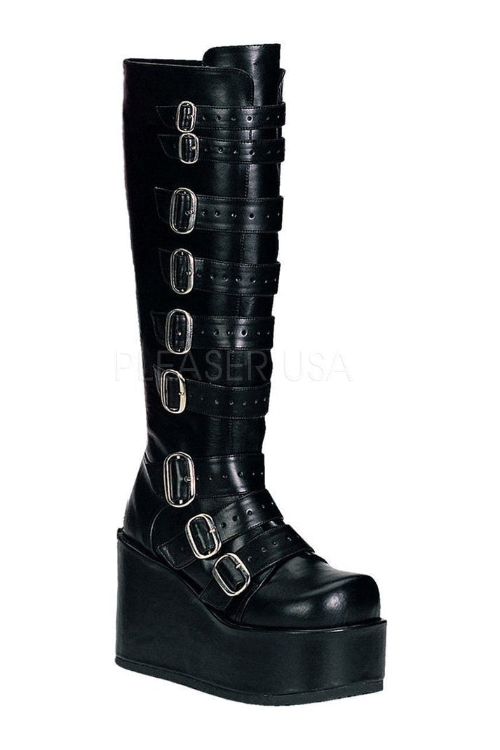 CONCORD-108 Knee Boot | Black Faux Leather-Demonia-Black-Lolitas-SEXYSHOES.COM