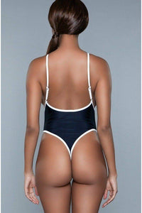 BeWicked Contrast Trim One Piece Swimsuit in Black 