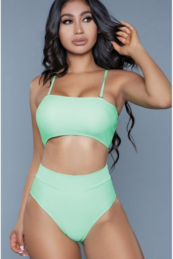 Convertible Strap 2 Piece Swimsuit-Two Piece Swim-BeWicked-Green-XS-SEXYSHOES.COM