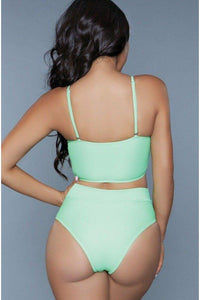 BeWicked Convertible Strap 2 Piece Swimsuit in Green 