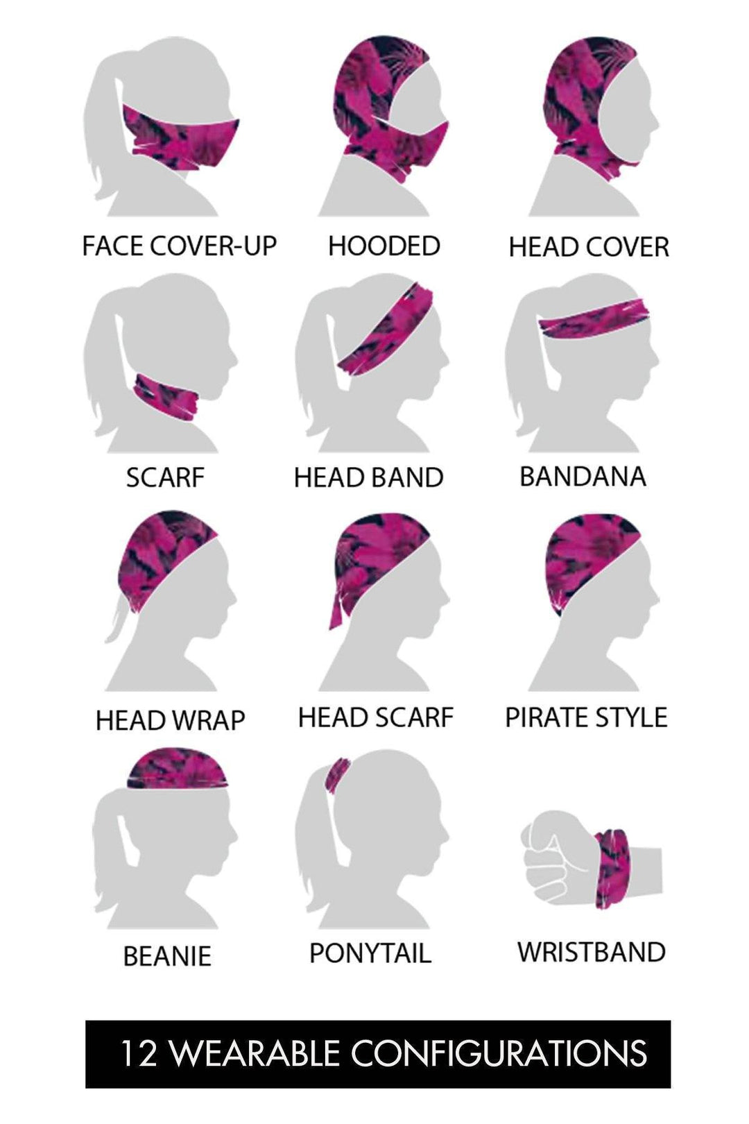 Convertible Tube Scarf Face Mask-Be Safe-Mapale-Red-O/S-SEXYSHOES.COM