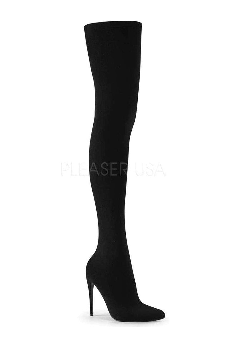 COURTLY-3005 Thigh Boot | Black Nylon-Pleaser-SEXYSHOES.COM