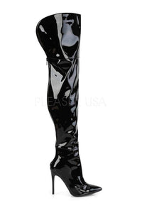 Pleaser COURTLY-3012 Thigh Boot in Black Patent