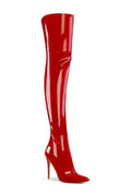 COURTLY-3012 Thigh Boot | Red  Patent