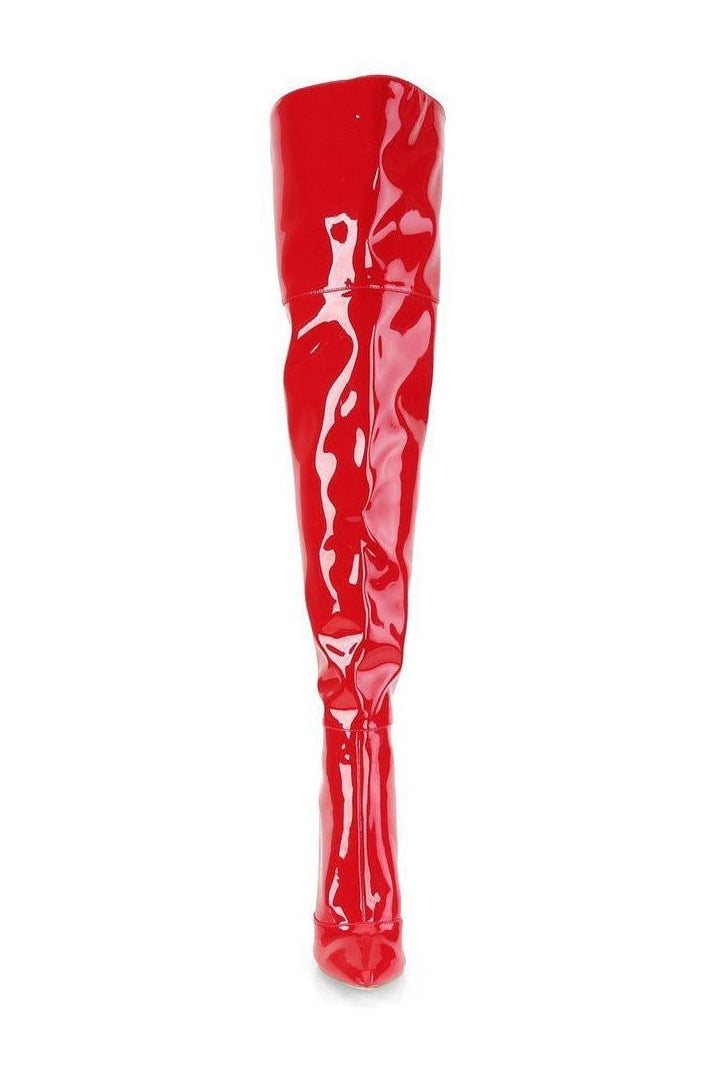 COURTLY-3012 Thigh Boot | Red Patent-Thigh Boots-Pleaser-SEXYSHOES.COM