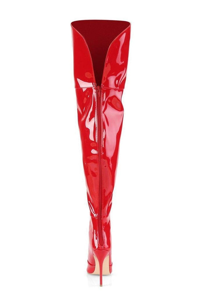 COURTLY-3012 Thigh Boot | Red Patent-Thigh Boots-Pleaser-SEXYSHOES.COM