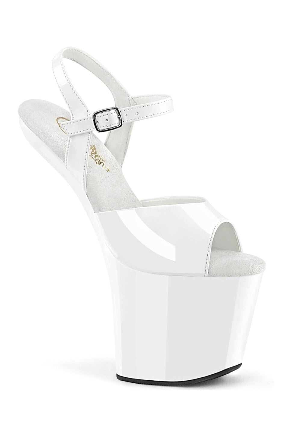 CRAZE-809 White Patent Sandal-Sandals- Stripper Shoes at SEXYSHOES.COM