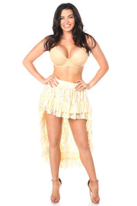 Daisy Corsets Cream Lace High Low Lace Skirt by Daisy in Bone  from SexyShoes.com