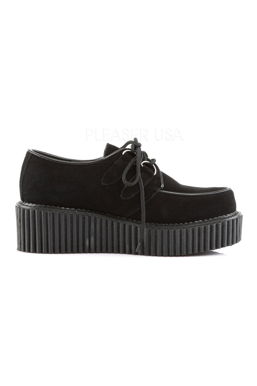 CREEPER-101 Demonia Shoe | Black Genuine Leather-Demonia-Creepers-SEXYSHOES.COM