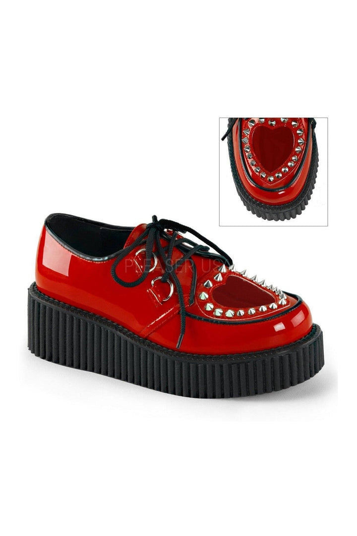 CREEPER-108 Demonia Shoe | Red Patent-Demonia-Red-Creepers-SEXYSHOES.COM