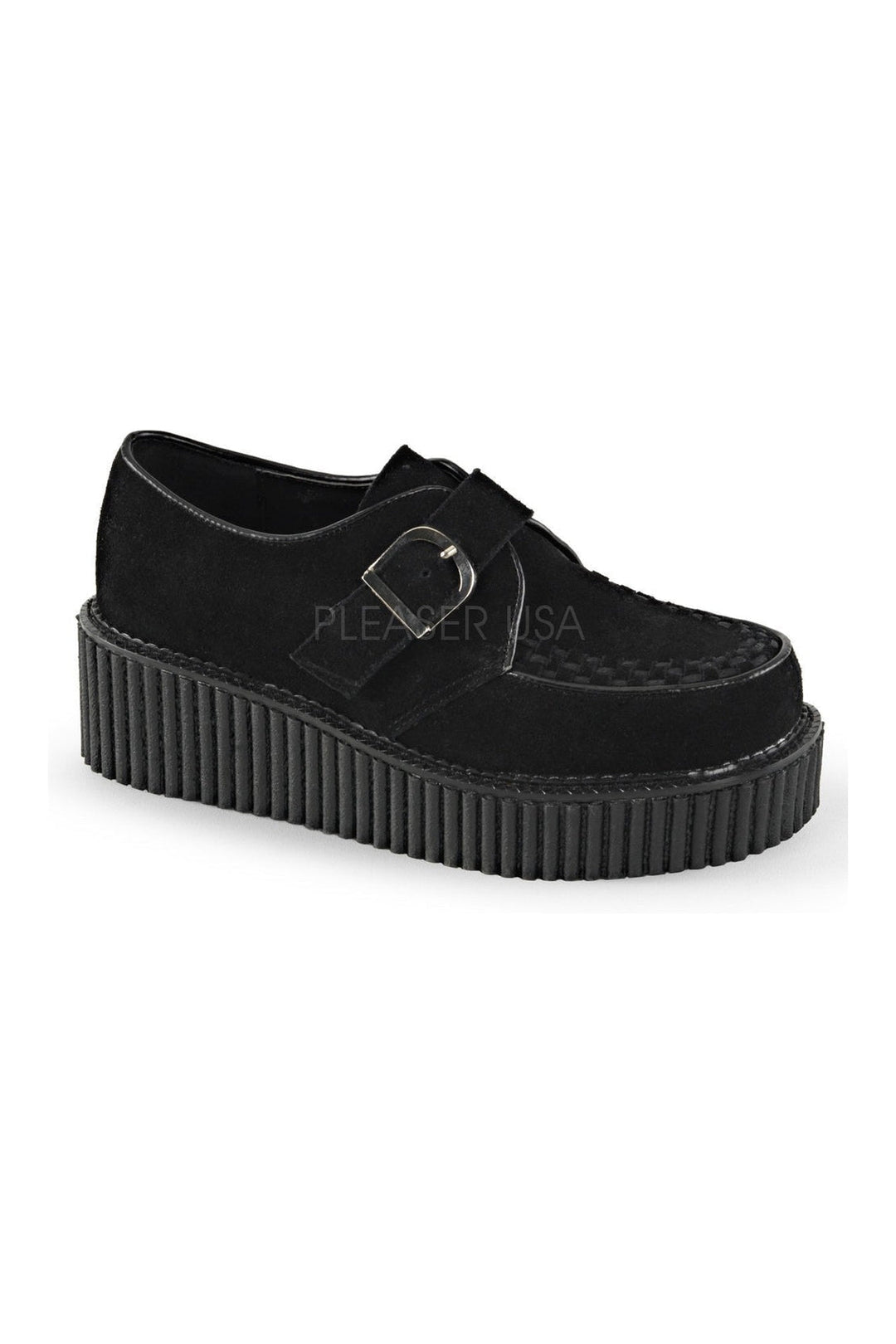CREEPER-118 Demonia Shoe | Black Fabric-Demonia-Black-Creepers-SEXYSHOES.COM