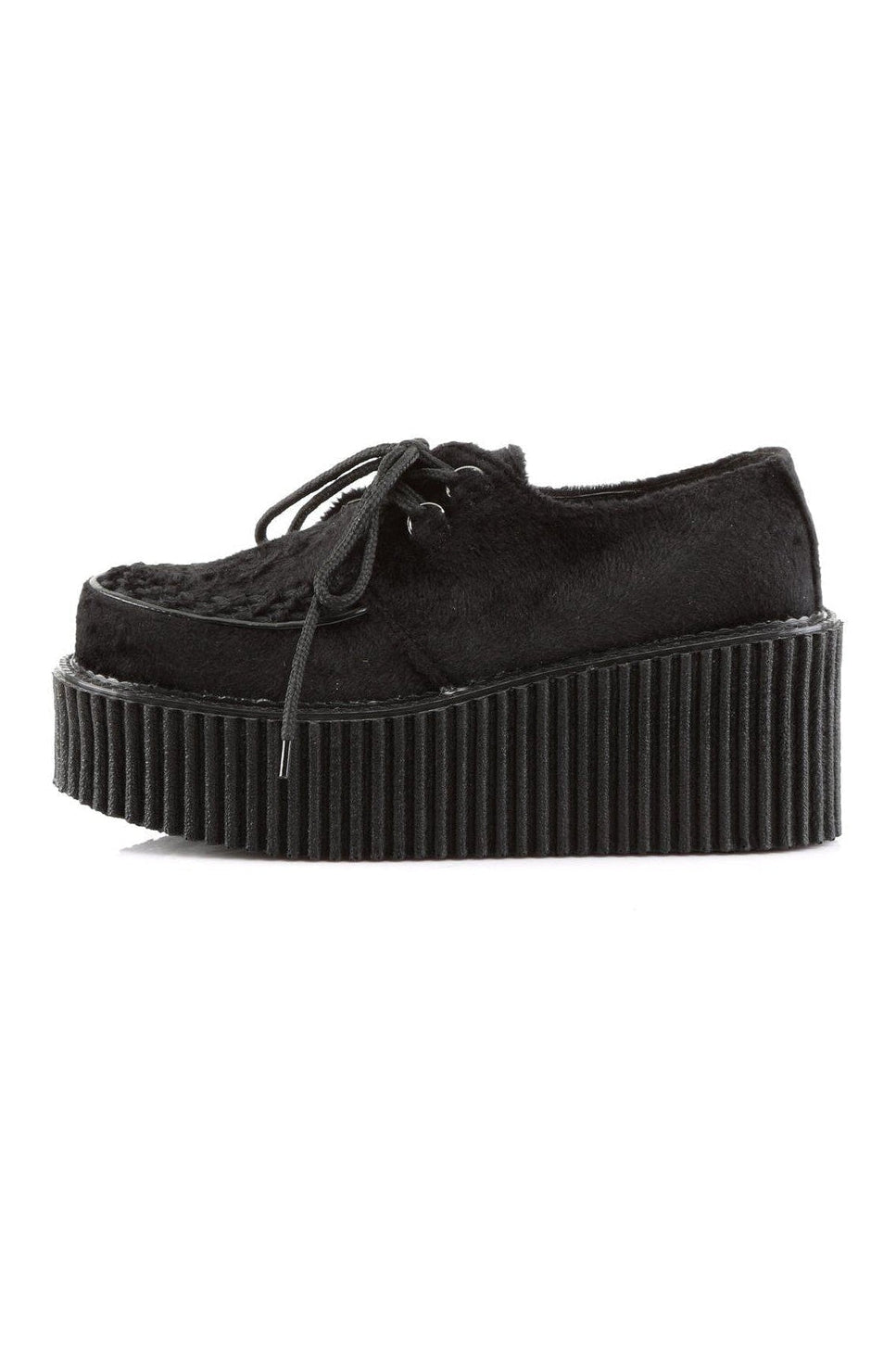 CREEPER-202 Creepers | Black Faux Leather-Creepers-Demonia-SEXYSHOES.COM