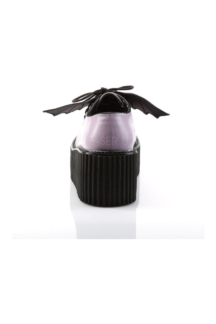 CREEPER-205 Demonia Shoe | Lavender Faux Leather-Demonia-Creepers-SEXYSHOES.COM