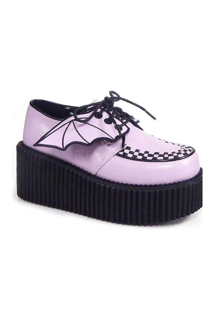 CREEPER-205 Demonia Shoe | Lavender Faux Leather-Demonia-Purple-Creepers-SEXYSHOES.COM