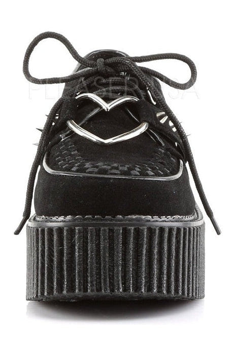 CREEPER-206 Demonia Shoe | Black Fabric