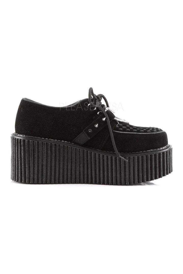 CREEPER-206 Demonia Shoe | Black Fabric-Demonia-Creepers-SEXYSHOES.COM