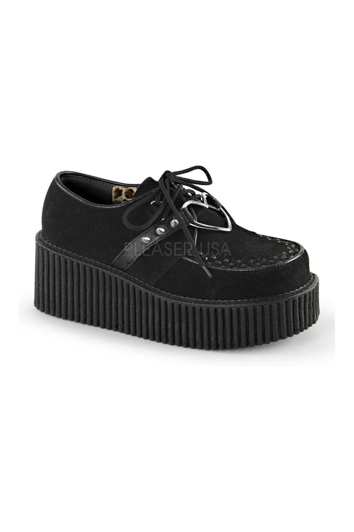 CREEPER-206 Demonia Shoe | Black Fabric-Demonia-Black-Creepers-SEXYSHOES.COM