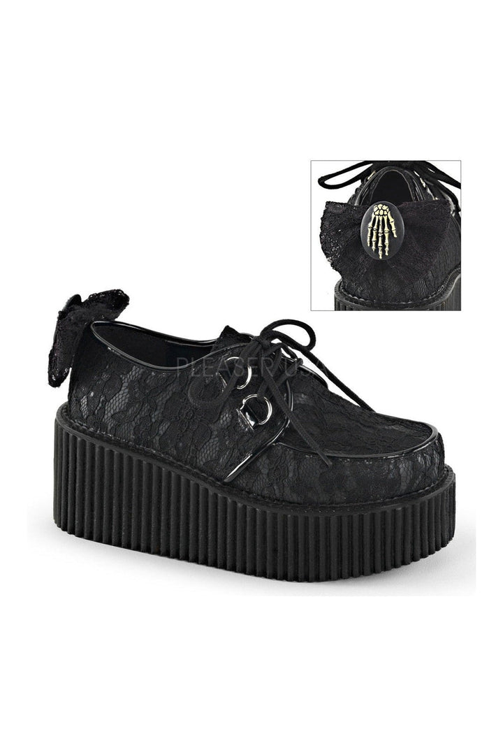 CREEPER-212 Demonia Shoe | Black Fabric-Demonia-Black-Creepers-SEXYSHOES.COM