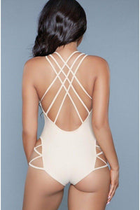 BeWicked Criss Cross One Piece Swimsuit in Nude 