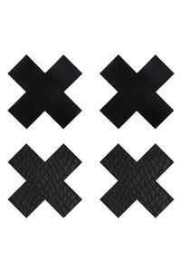 Peekaboo Pasties Crosses Pasties Set in Black  from SexyShoes.com