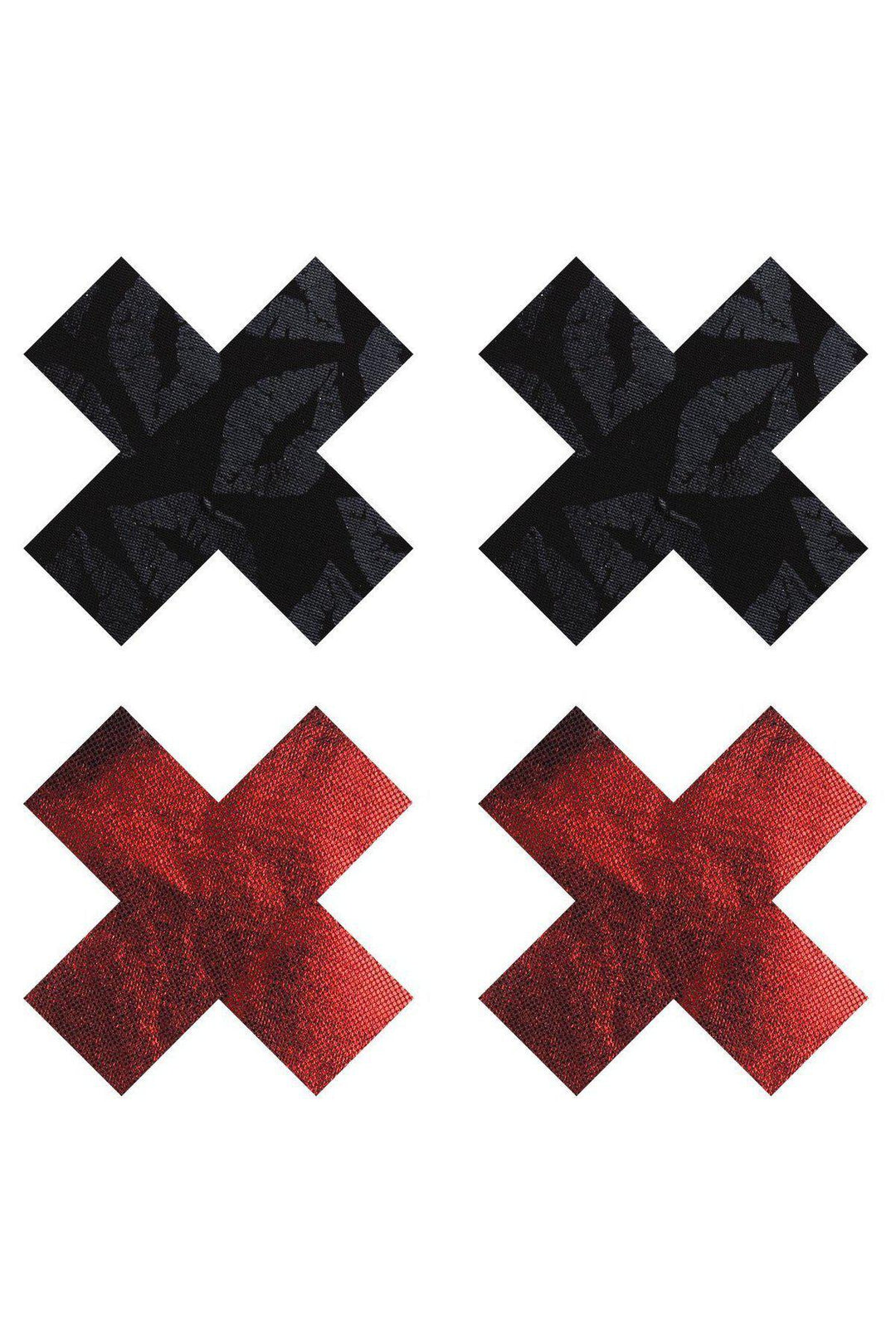 Peekaboo Pasties Crosses Pasties Set in Red  from SexyShoes.com