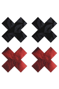 Peekaboo Pasties Crosses Pasties Set in Red  from SexyShoes.com