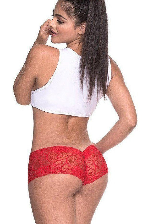 Crotchless Boyshort | Red-Mapale-SEXYSHOES.COM
