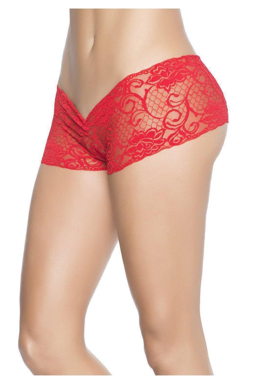 Crotchless Boyshort | Red-Mapale-SEXYSHOES.COM