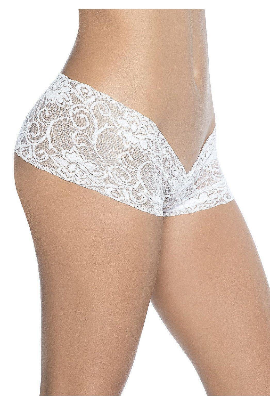 Mapale Crotchless Boyshort in White  from SexyShoes.com