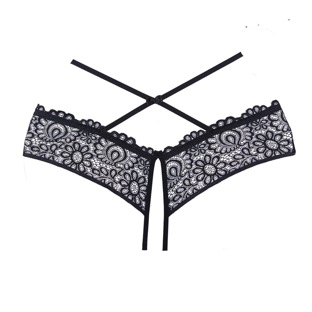 Crotchless Lace Panty-Panties-Adore Lingerie-Black-O/S-SEXYSHOES.COM