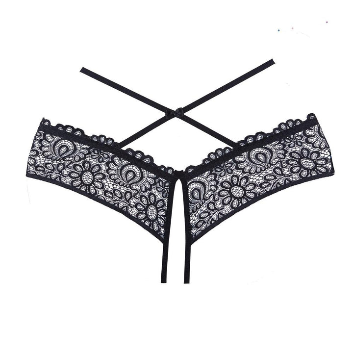 Crotchless Lace Panty-Panties-Adore Lingerie-Black-O/S-SEXYSHOES.COM