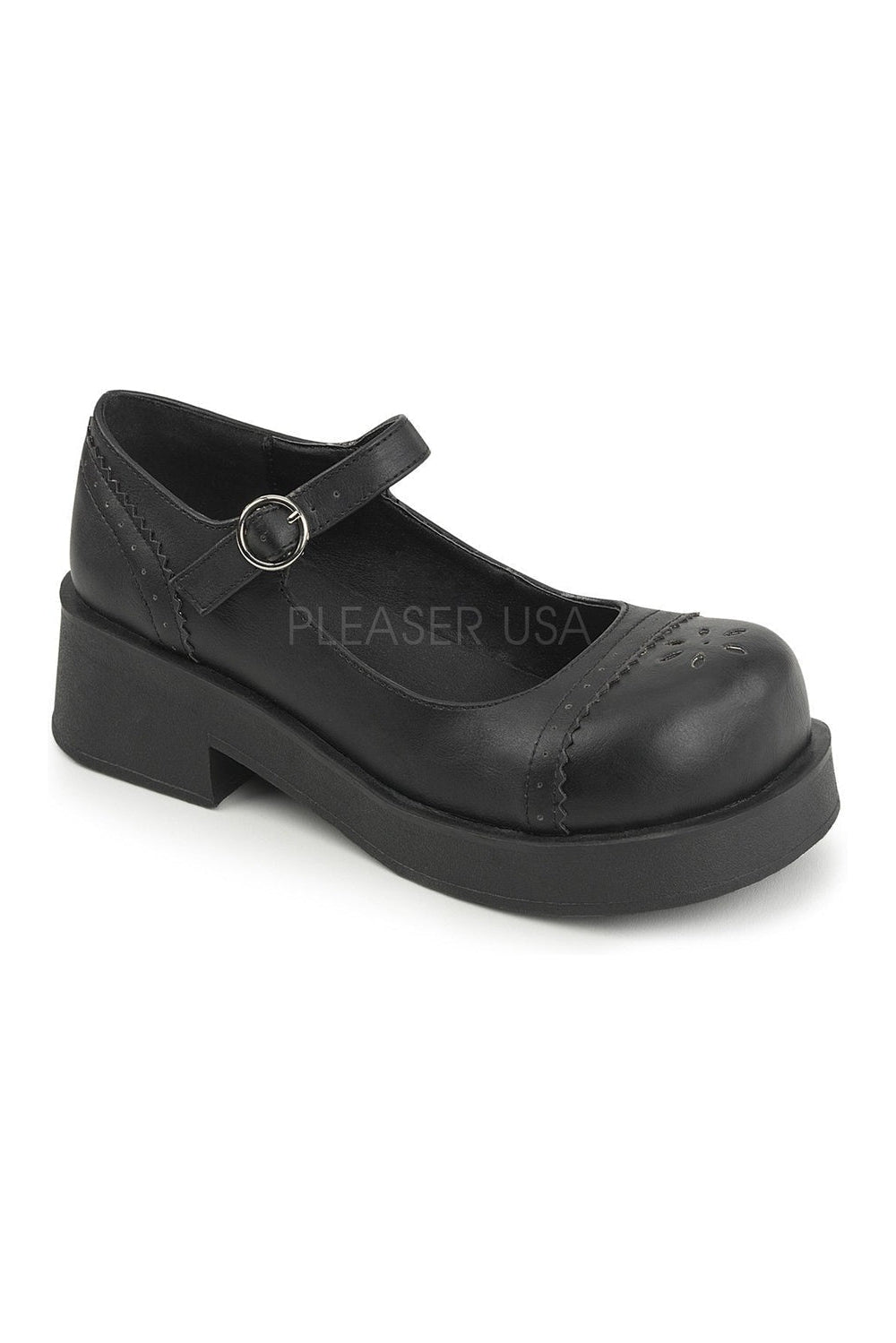 Demonia CRUX-07 Lolita in Black Faux Leather from SexyShoes.com