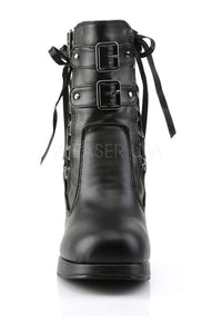 Demonia CRYPTO-51 Ankle Boot in Black Faux Leather