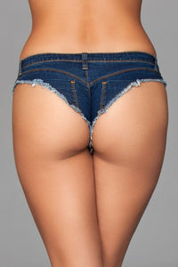 BeWicked Cut Off Denim Booty Shorts in Blue 