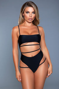 BeWicked Cut Out Front One Piece Swimsuit in Black  from SexyShoes.com