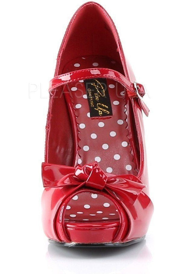 CUTIEPIE-08 Pump | Red Faux Leather-Pin Up Couture-Mary Janes-SEXYSHOES.COM