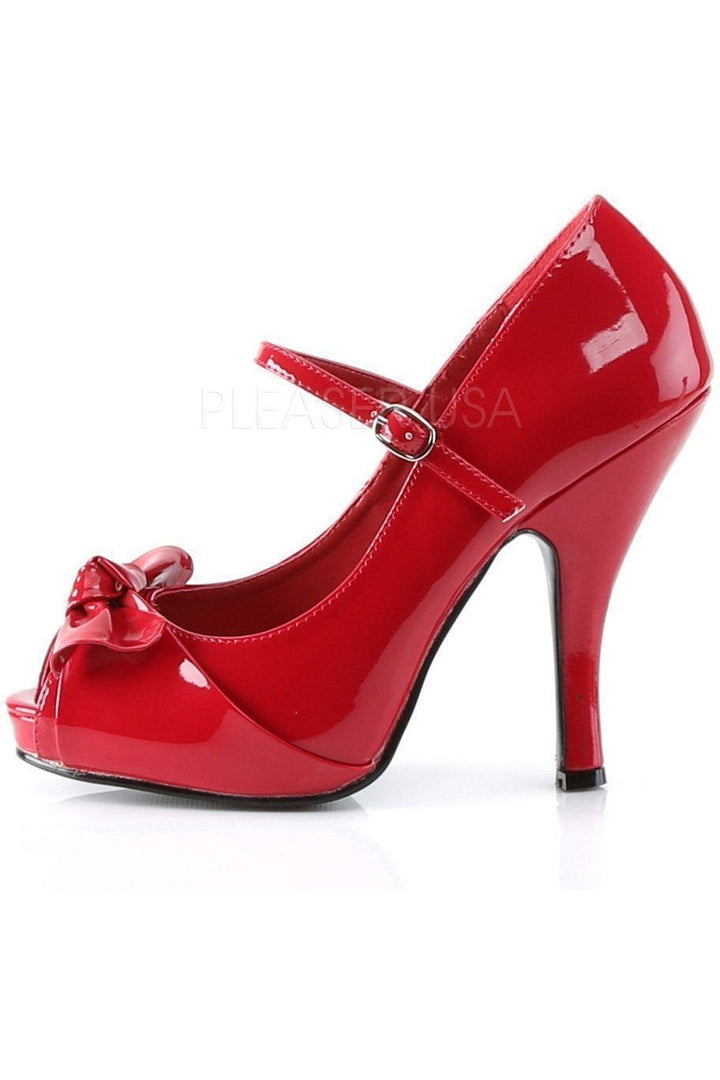 CUTIEPIE-08 Pump | Red Faux Leather-Pin Up Couture-Mary Janes-SEXYSHOES.COM