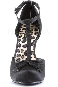 CUTIEPIE-12 Pump | Black Genuine Satin-Pin Up Couture-D&