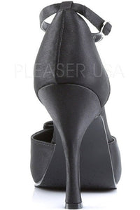CUTIEPIE-12 Pump | Black Genuine Satin-Pin Up Couture-D&
